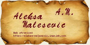 Aleksa Malešević vizit kartica